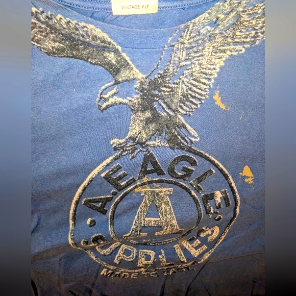 American Eagle Outfitters Big Eagle T-shirt Blue - Picture 4 of 4
